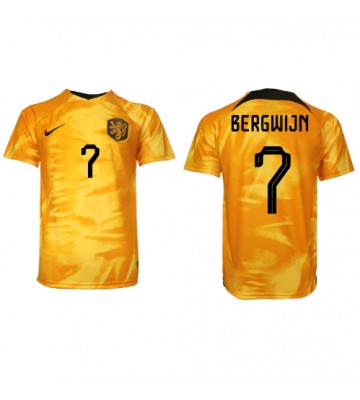Holland Steven Bergwijn #7 Hjemmebanetrøje VM 2022 Kort ærmer